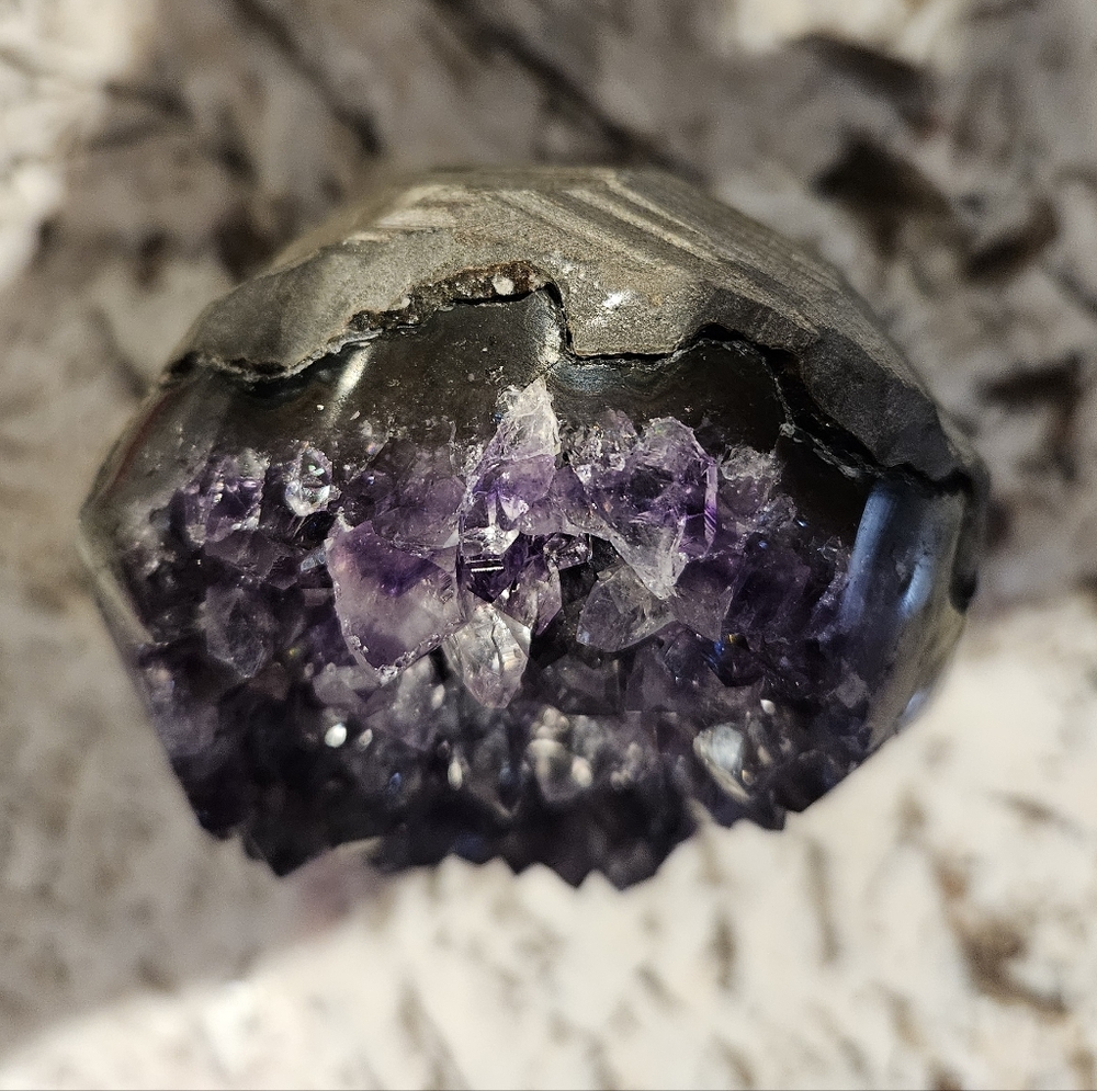 Amethyst Crystal Geode Home Accent - Picture 4 of 12